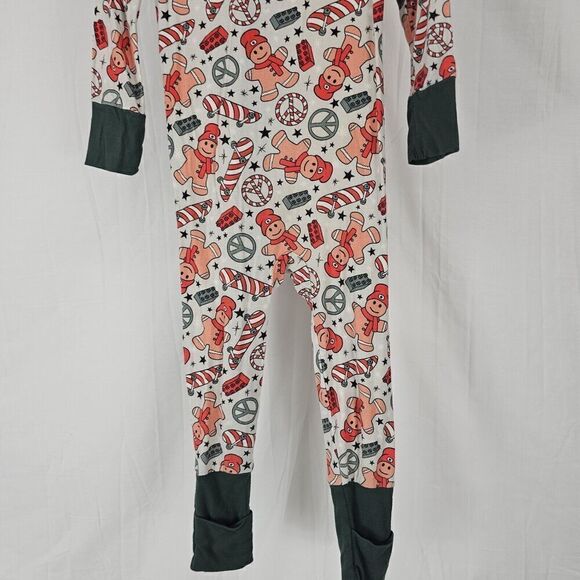 Gingerbread Peace Sign Lego Skateboard Baby Size 18-24 M Bamboo Like Sleeper - Picture 6 of 7